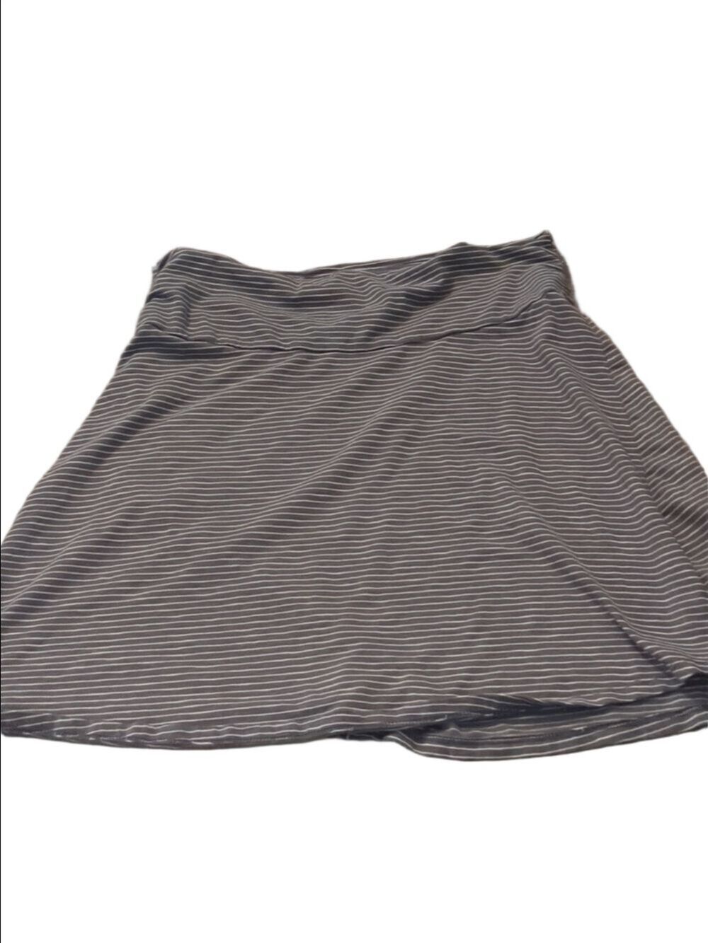 Toad&Co gray striped chaka skirt size medium